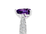 White gold Heart Cut Diamond Solitaire Engagement Ring with Pavé Band and Four-Prong Setting_5