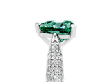 White gold Heart Cut Diamond Solitaire Engagement Ring with Pavé Band and Four-Prong Setting_5