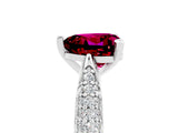 White gold Heart Cut Diamond Solitaire Engagement Ring with Pavé Band and Four-Prong Setting_5