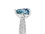 White gold Heart Cut Diamond Solitaire Engagement Ring with Pavé Band and Four-Prong Setting_5