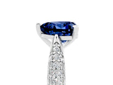 White gold Heart Cut Diamond Solitaire Engagement Ring with Pavé Band and Four-Prong Setting_5