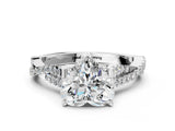 White gold Heart Cut Diamond Solitaire Engagement Ring with Twisted Pavé Band and Four-Prong Setting_33