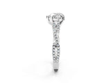White gold Heart Cut Diamond Solitaire Engagement Ring with Twisted Pavé Band and Four-Prong Setting_35