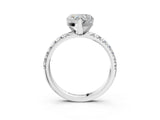 White gold Heart Cut Diamond Solitaire Pavé Engagement Ring with Round Band and Prong Setting_17