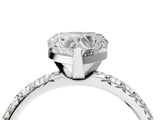 White gold Heart Cut Diamond Solitaire Pavé Engagement Ring with Round Band and Prong Setting_18