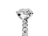 White gold Heart Cut Diamond Solitaire Pavé Engagement Ring with Round Band and Prong Setting_19