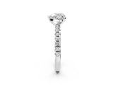 White gold Heart Cut Diamond Solitaire Pavé Engagement Ring with Round Band and Prong Setting_58