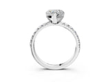 White gold Heart Cut Diamond Solitaire Pavé Engagement Ring with Round Band and Prong Setting_59