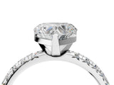 White gold Heart Cut Diamond Solitaire Pavé Engagement Ring with Round Band and Prong Setting_60