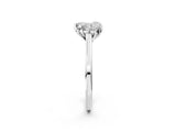 White gold Heart Cut Diamond Solitaire Ring with Flower Prong Setting and Classic Band_270