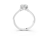 White gold Heart Cut Diamond Solitaire Ring with Flower Prong Setting and Classic Band_64