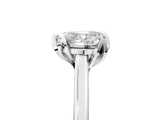 White gold Heart Cut Diamond Solitaire Ring with Flower Prong Setting and Classic Band_66