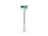 White gold Heart Cut Diamond Solitaire Ring with Four-Prong Setting and Pavé Band_2