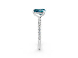 White gold Heart Cut Diamond Solitaire Ring with Four-Prong Setting and Pavé Band_2