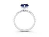 White gold Heart Cut Diamond Solitaire Ring with Four-Prong Setting and Pavé Band_3
