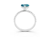 White gold Heart Cut Diamond Solitaire Ring with Four-Prong Setting and Pavé Band_3
