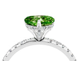 White gold Heart Cut Diamond Solitaire Ring with Four-Prong Setting and Pavé Band_4