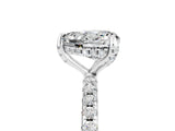 White gold Heart Cut Diamond Solitaire Ring with Four-Prong Setting and Pavé Band_5