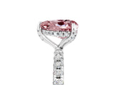 White gold Heart Cut Diamond Solitaire Ring with Four-Prong Setting and Pavé Band_5