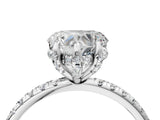White gold Heart Cut Diamond Solitaire Ring with Four-Prong Setting and Pavé Band_7