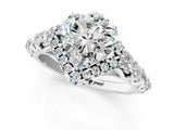 White gold Heart Cut Diamond Solitaire Ring with Hidden Halo and Pavé Band_34