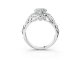 White gold Heart Cut Diamond Solitaire Ring with Hidden Halo and Pavé Band_36