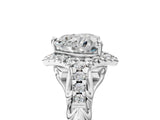 White gold Heart Cut Diamond Solitaire Ring with Hidden Halo and Pavé Band_38