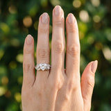 10K White Gold 4.09 Carat E VVS2 Heart Diamond Solitaire Ring with Milgrain Pavé Band and Four-Prong Setting