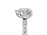 White gold Heart Cut Diamond Solitaire Ring with Pavé Band and Hidden Halo_97