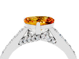White gold Heart Cut Diamond Solitaire Ring with Pavé Band and Prong Setting_4