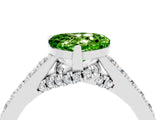 White gold Heart Cut Diamond Solitaire Ring with Pavé Band and Prong Setting_4
