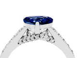 White gold Heart Cut Diamond Solitaire Ring with Pavé Band and Prong Setting_4