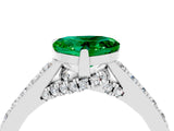 White gold Heart Cut Diamond Solitaire Ring with Pavé Band and Prong Setting_4