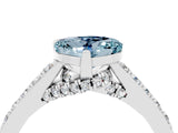 White gold Heart Cut Diamond Solitaire Ring with Pavé Band and Prong Setting_4
