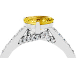 White gold Heart Cut Diamond Solitaire Ring with Pavé Band and Prong Setting_4