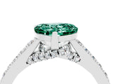 White gold Heart Cut Diamond Solitaire Ring with Pavé Band and Prong Setting_4
