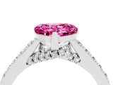 White gold Heart Cut Diamond Solitaire Ring with Pavé Band and Prong Setting_4