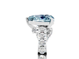 White gold Heart Cut Diamond Solitaire Ring with Pavé Band and Prong Setting_5