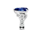 White gold Heart Cut Diamond Solitaire Ring with Pavé Band and Prong Setting_5