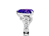 White gold Heart Cut Diamond Solitaire Ring with Pavé Band and Prong Setting_5