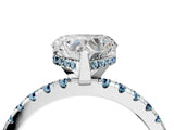 White gold Heart Cut Diamond Solitaire Ring with Round with Aquamarine side stone Pavé Band and Four-Prong Setting_40