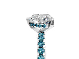White gold Heart Cut Diamond Solitaire Ring with Round with Blue Topaz side stone Pavé Band and Four-Prong Setting_41