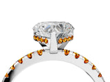 White gold Heart Cut Diamond Solitaire Ring with Round with Citrine side stone Pavé Band and Four-Prong Setting_40