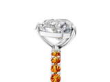 White gold Heart Cut Diamond Solitaire Ring with Round with Citrine side stone Pavé Band and Prong Setting_17