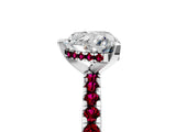 White gold Heart Cut Diamond Solitaire Ring with Round with Garnet side stone Pavé Band and Four-Prong Setting_41