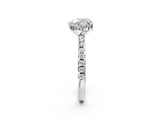 White gold Heart Cut Diamond Solitaire Ring with Round with Moissanite side stone Pavé Band and Four-Prong Setting_44