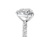 White gold Heart Cut Diamond Solitaire Ring with Round with Moissanite side stone Pavé Band and Prong Setting_17