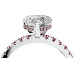 White gold Heart Cut Diamond Solitaire Ring with Round with Morganite side stone Pavé Band and Four-Prong Setting_16