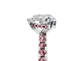 White gold Heart Cut Diamond Solitaire Ring with Round with Morganite side stone Pavé Band and Four-Prong Setting_17
