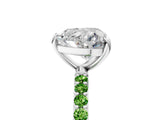 White gold Heart Cut Diamond Solitaire Ring with Round with Peridot side stone Pavé Band and Prong Setting_29